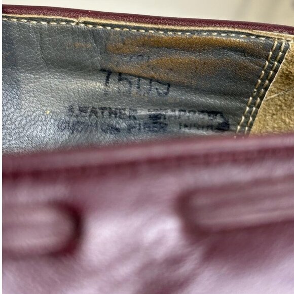 Polo Men Leather Kiltie Tassel Wingtip Slip Loafers Shoes Burgundy Size 9 - Picture 6 of 11